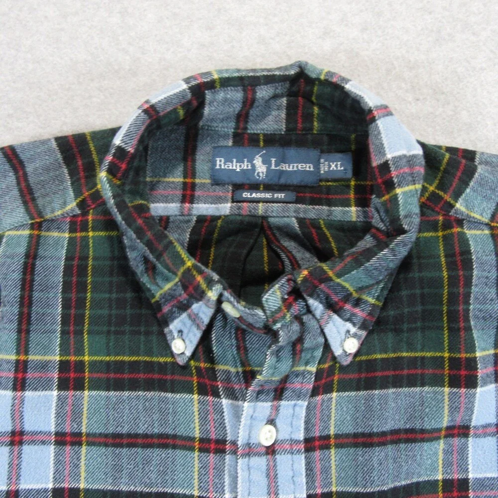 Polo Ralph Lauren‎ Mens Button Down Flannel Shirt XL Classic Fit Multicolored